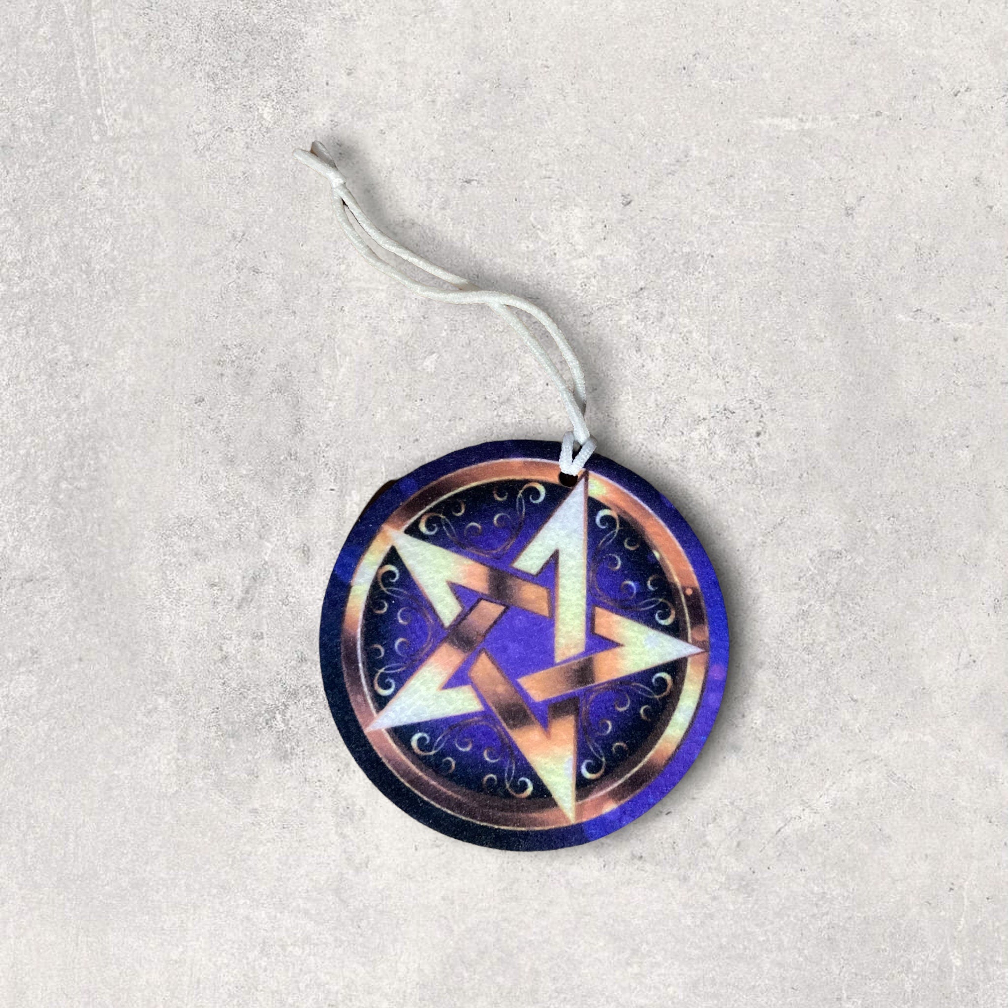 Pentagram Car Accessories - Royal Purple Coasters, Air Freshener - Wiccan Protection 5 point star - Teen Birthday gift for Her -Celtic Witch