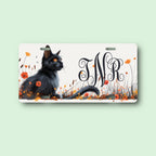 Personalized Black Cat Car Tag - Fall License Plate - Monogrammed Gift, Pet Memorial - Luggage Tag, Handicapped Wheelchair Plate - Rescue