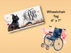 Personalized Black Cat Car Tag - Fall License Plate - Monogrammed Gift, Pet Memorial - Luggage Tag, Handicapped Wheelchair Plate - Rescue