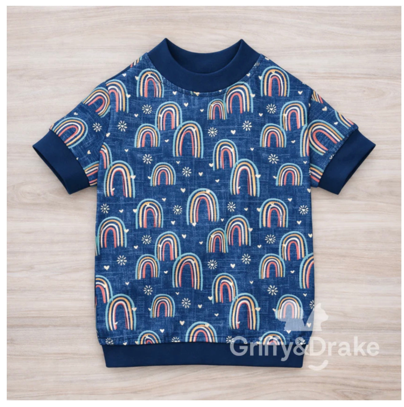 Twilight Rainbow pet collared shirt - Denim look