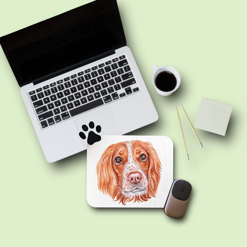 Spaniel Mousepad - Personalized Gift - Springer Sporting Bird Dog - Office Desk Decor - Screen Cleaning Cloth -Gift for Hunter, Hunting Dog