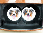Aussie Car Accessories - Blue Merle Australian Shepherd puppy - Dog Lover Gifts - Personalized License Plate, Coasters - Pet Memorial