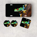 Tree Frog Car Accessories - Red Eye Rainforest Decor - License Plate, Drink Coasters, Towel, Air Freshener - Birthday, Thank you gift