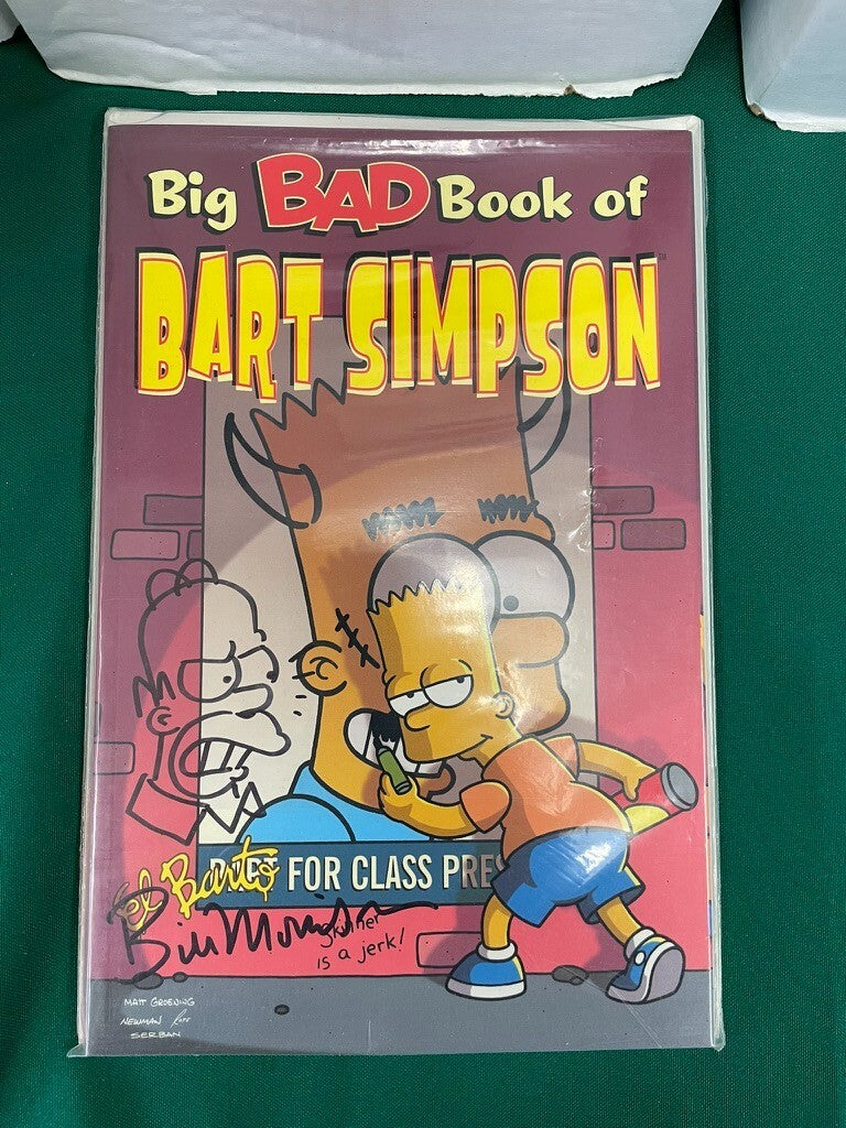 Big Bad Book of Bart Simpson signed Bill Morrison with sketch