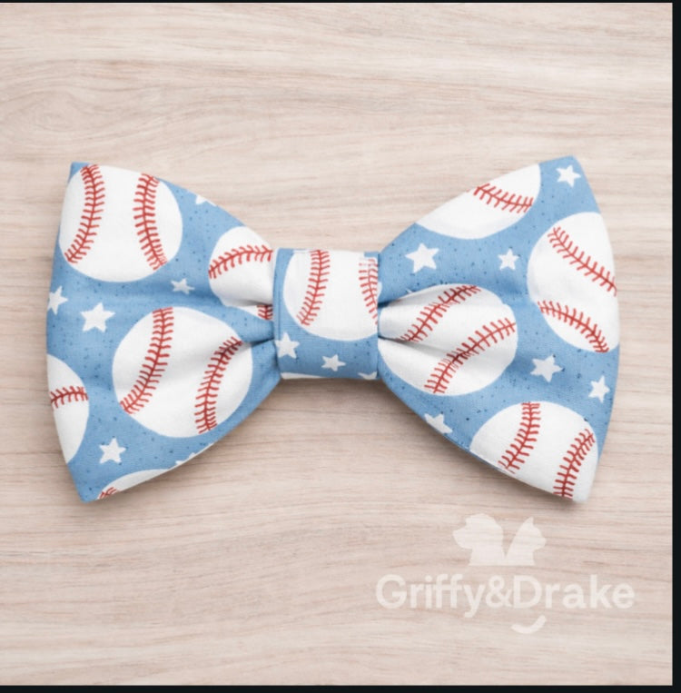 Homerun Heroes pet bow tie - Baseball print