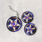 Pentagram Car Accessories - Royal Purple Coasters, Air Freshener - Wiccan Protection 5 point star - Teen Birthday gift for Her -Celtic Witch