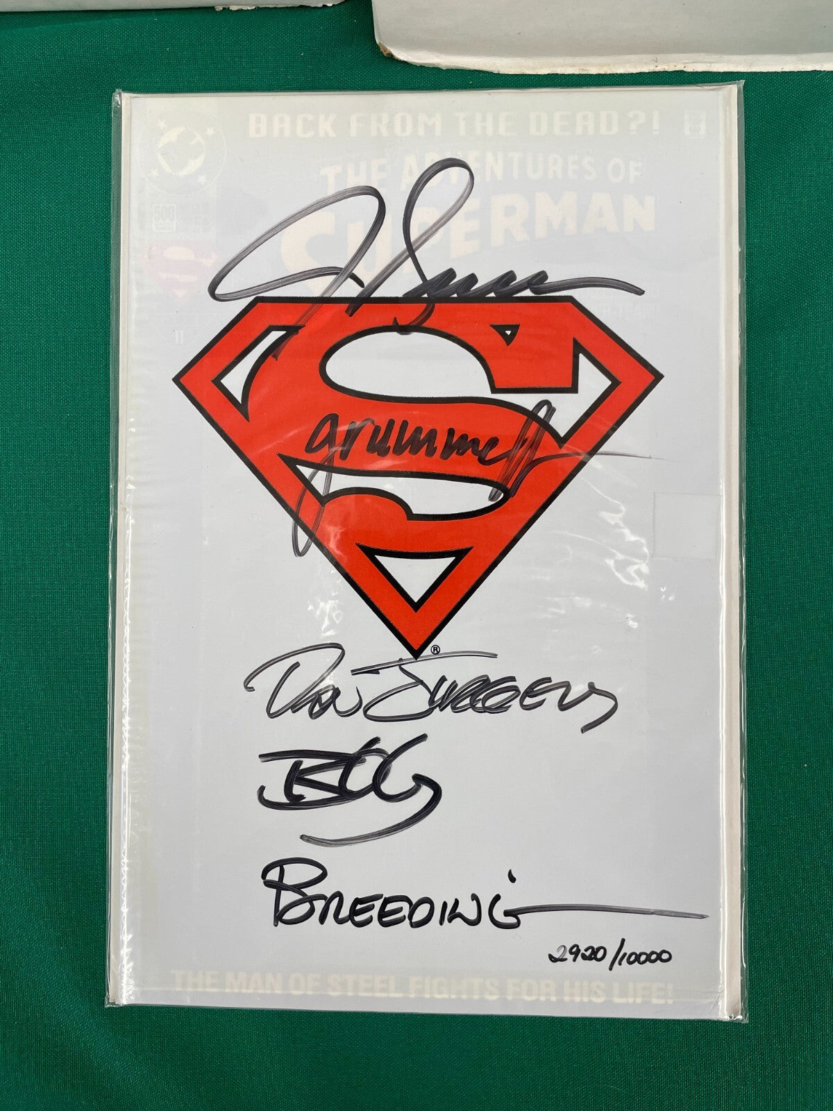 Adventures of Superman #500 White Bag SIGNED 5X LIMITED 2920/10000