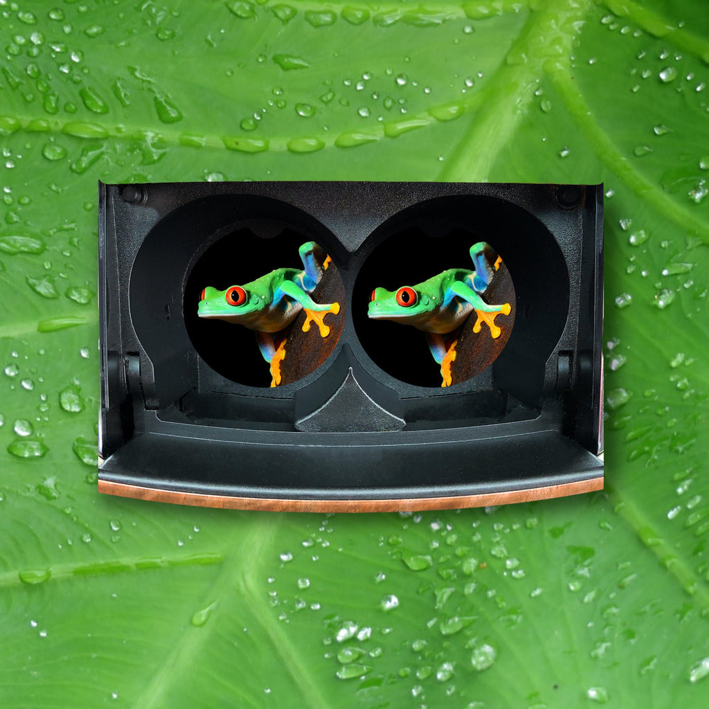 Red-Eyed Tree Frog Coasters – Car & Drink Coaster Set | Tropical Rainforest Decor | Summer Party Favors | Neoprene Sublimation Gift Idea