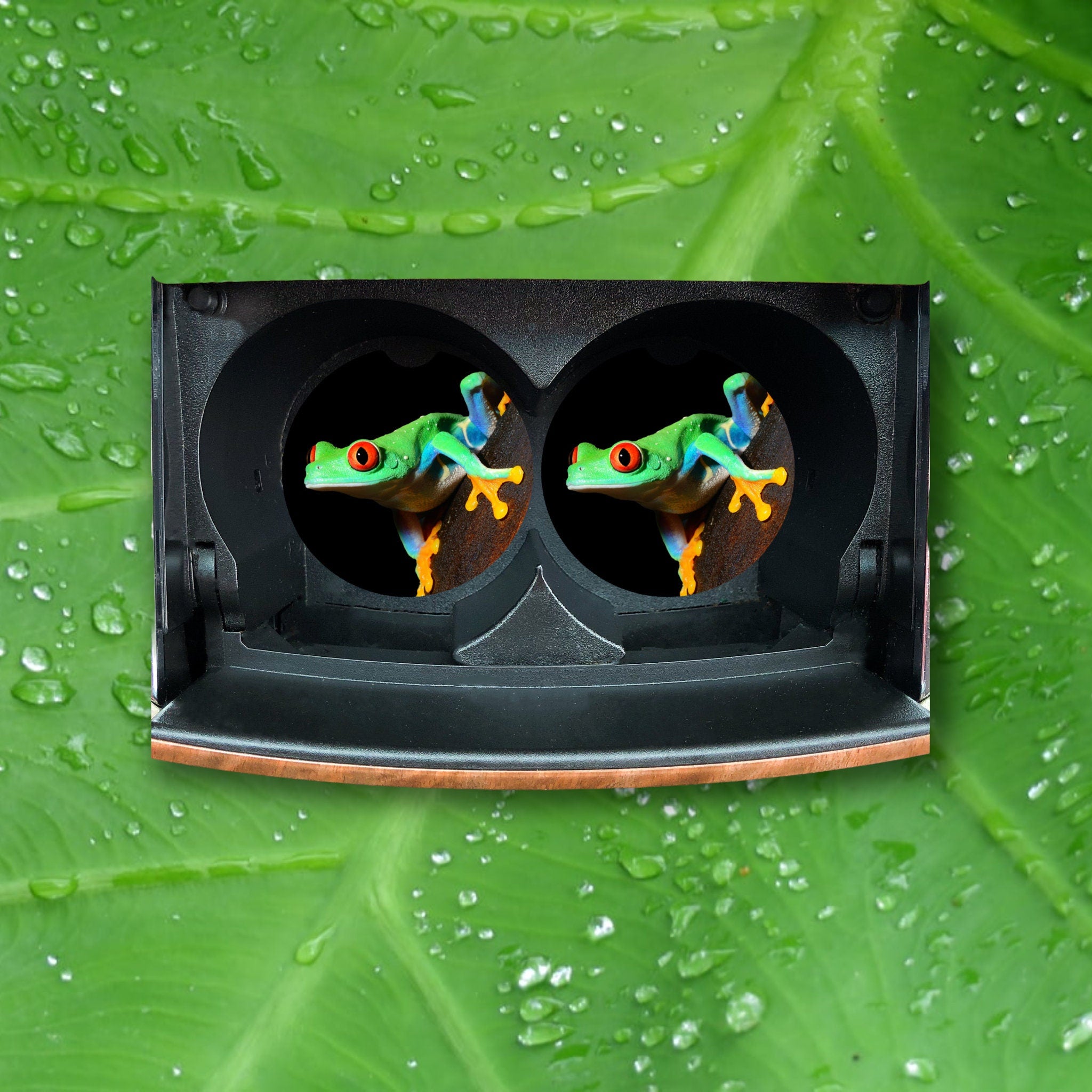 Red-Eyed Tree Frog Coasters – Car & Drink Coaster Set | Tropical Rainforest Decor | Summer Party Favors | Neoprene Sublimation Gift Idea