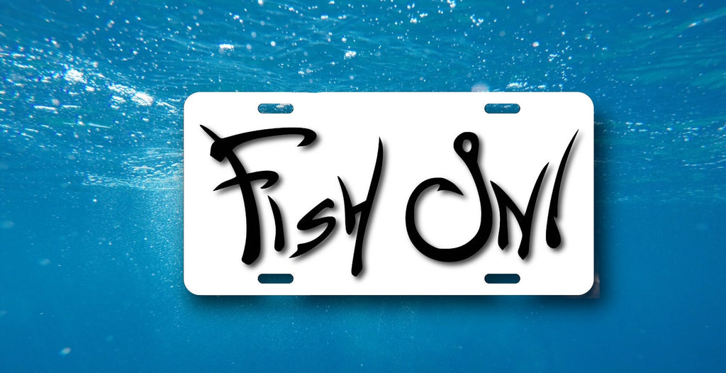 Fish On License Plate - Fishing Cabin, Lodge Decor - Metal Wall Hanging - Bar, Man Cave - ATV, Motorcycle, Bike, Mini Plate