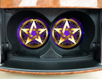 Pentagram Car Accessories - Royal Purple Coasters, Air Freshener - Wiccan Protection 5 point star - Teen Birthday gift for Her -Celtic Witch