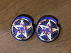 Pentagram Car Accessories - Royal Purple Coasters, Air Freshener - Wiccan Protection 5 point star - Teen Birthday gift for Her -Celtic Witch