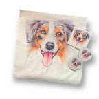Aussie Mousepad - Blue Merle Australian Shepherd puppy - Office Desk Accessories - Dog Lover Gifts - Personalized, add a Name - Your Text