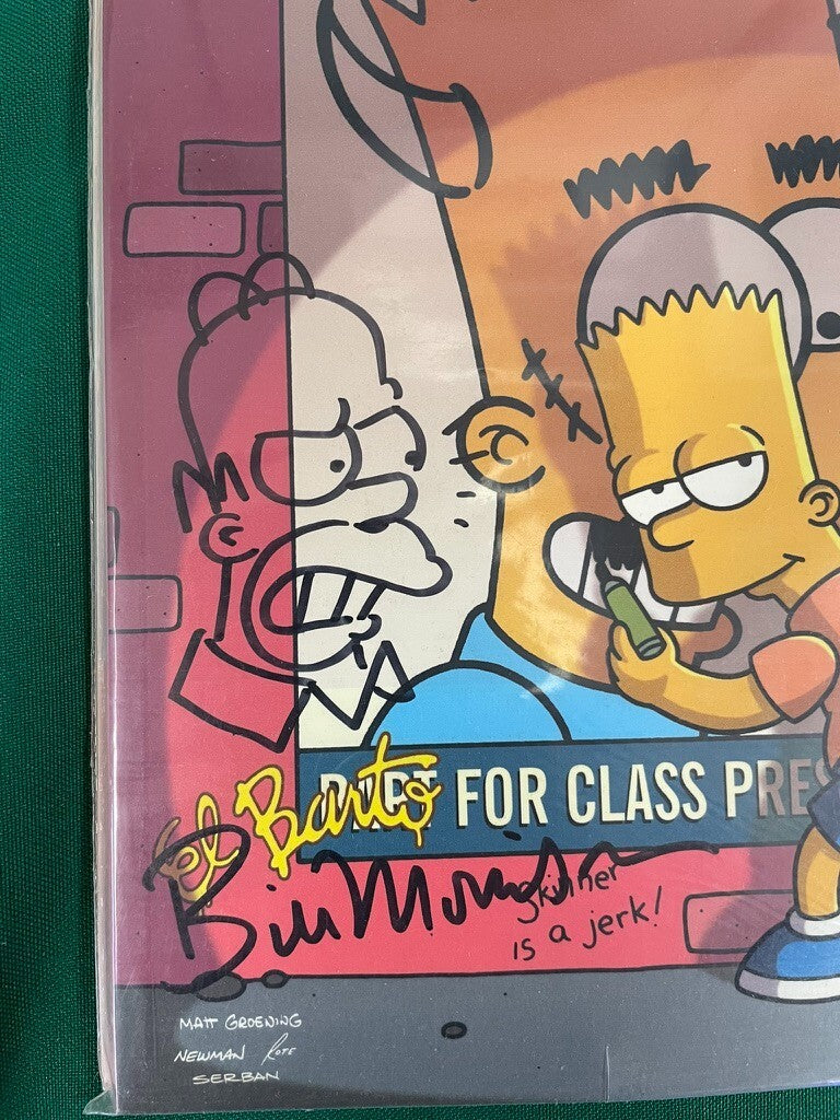 Big Bad Book of Bart Simpson signed Bill Morrison with sketch
