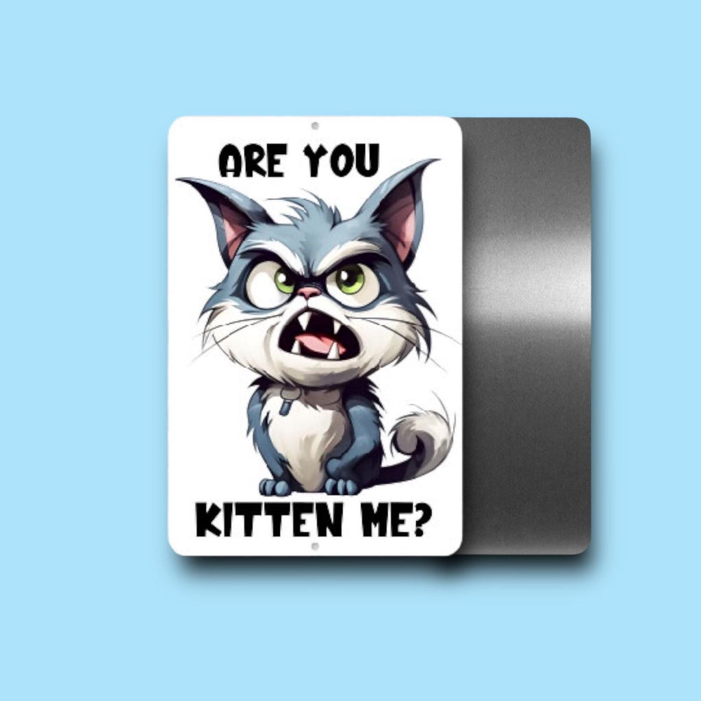 Sarcastic Cat Spoof Kitten Sign - Metal Wall Art - funny gag gift - Cat Lover decor - Indoor Outdoor - Are you Kidding Me? Rescue TNR