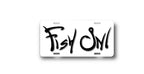 Fish On License Plate - Fishing Cabin, Lodge Decor - Metal Wall Hanging - Bar, Man Cave - ATV, Motorcycle, Bike, Mini Plate