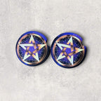 Pentagram Car Accessories - Royal Purple Coasters, Air Freshener - Wiccan Protection 5 point star - Teen Birthday gift for Her -Celtic Witch